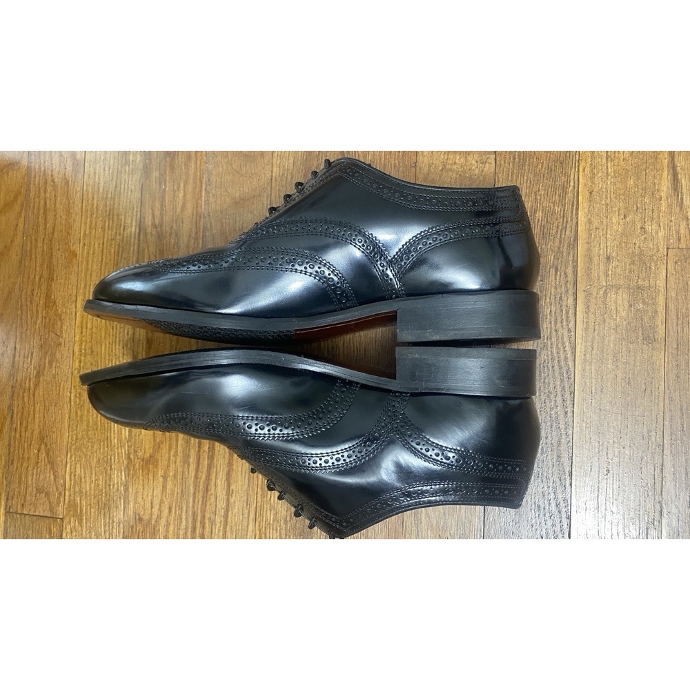 Florsheim Lexington Wingtip Oxford Shoes Size 9 Black Leather Dress Shoes Career - Picture 4 of 10